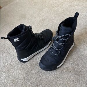 Sorel Black and White Snow Boots